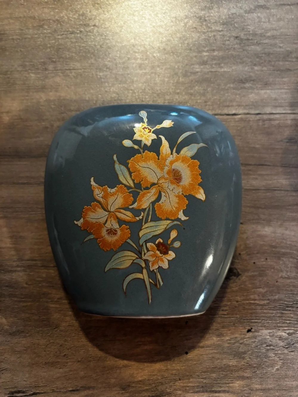 Gray Floral Ceramic vase